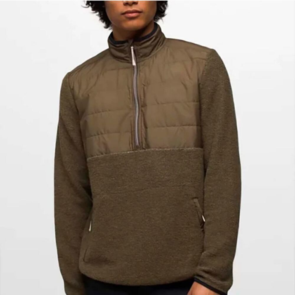 NWT Prana IncrediWool 1/2 Zip Sweater Slate Green Heather Size S Standard Fit